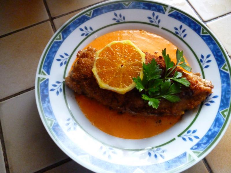 CORDON BLEU chorizo et comt et sauce aux poivrons