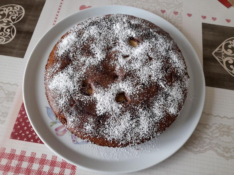 Dessert du jour - Gteau au yaourt marbr et pommes